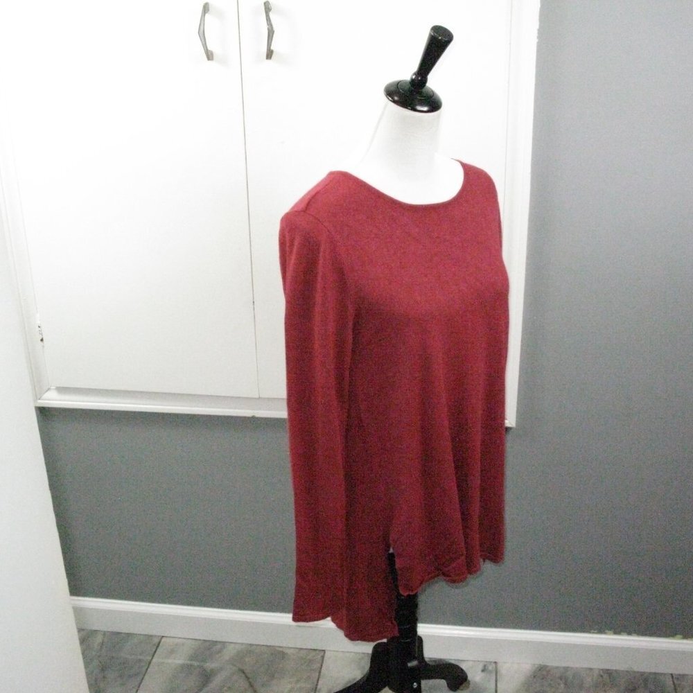 Chelsea & Theodore Coral Red Tunic Top Size Medium - Picture 4 of 4